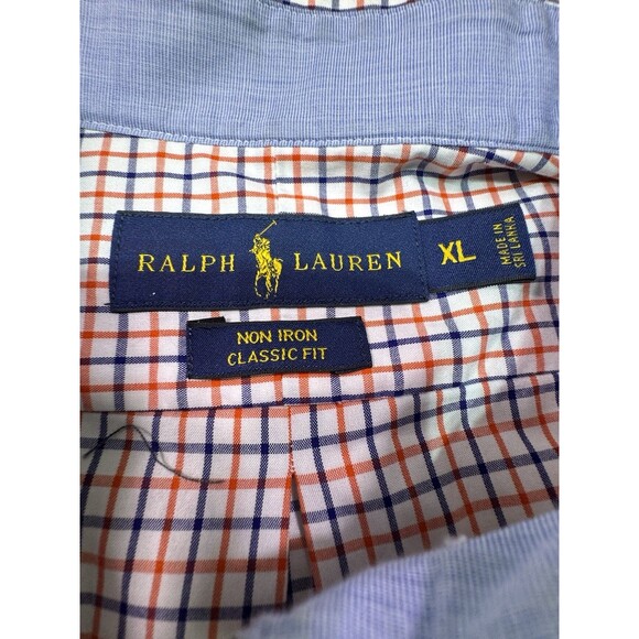 Ralph Lauren Shirt Mens Xl Orange‎ Classic Fit Button Down Short Sleeve Plaid - Picture 4 of 11